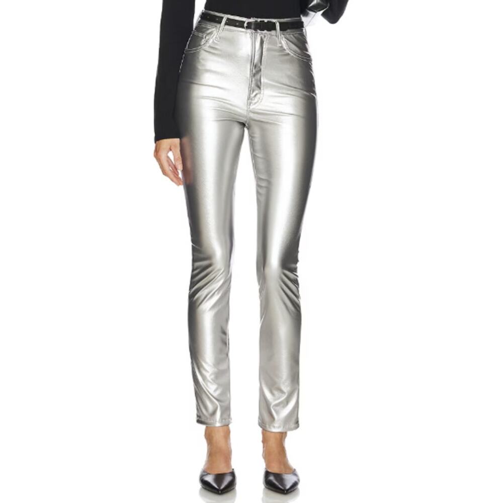New Mother High Waisted Rail Skimp Silver Dagger Jeans Size 27